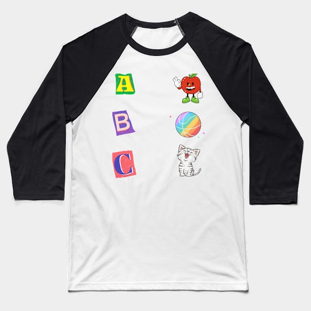 Basic Baby Learning of Letters Baseball T-Shirt by Exquisite Selfcare